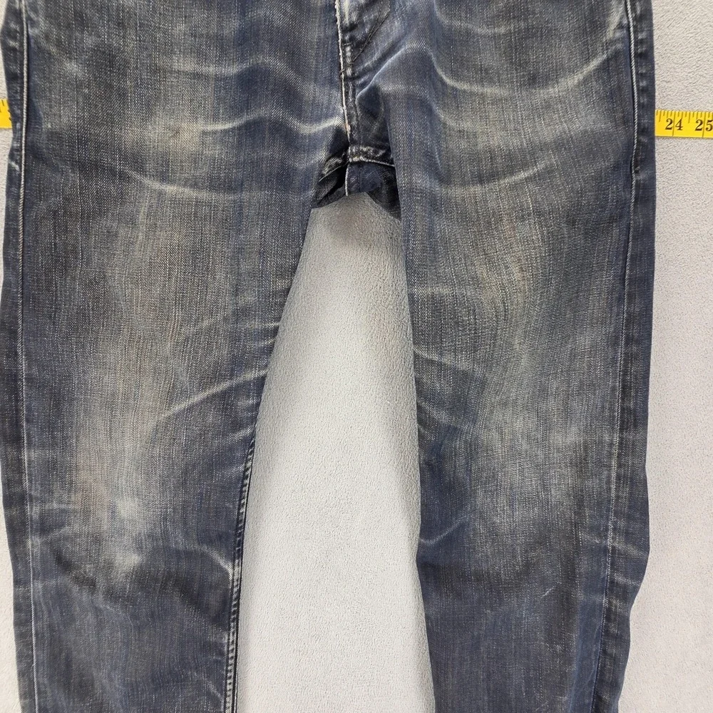 VTG Levis 504 Jeans Mens Blue Straight Engineered Honeycomb Whiskers Fits 31x26